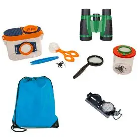 Astro b&oslash;rne Outdoors&aelig;t med rygs&aelig;k & kikkert (bl&aring;) - Pakketilbud