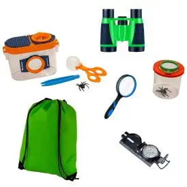 Astro b&oslash;rne Outdoors&aelig;t med rygs&aelig;k & kikkert (gr&oslash;n) - Pakketilbud